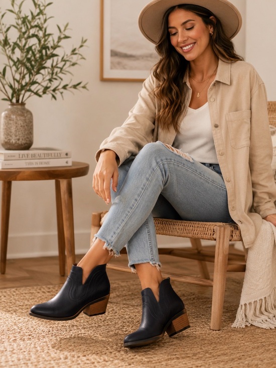 boc Shoes - boc Black Ankle Booties with Stacked Heel